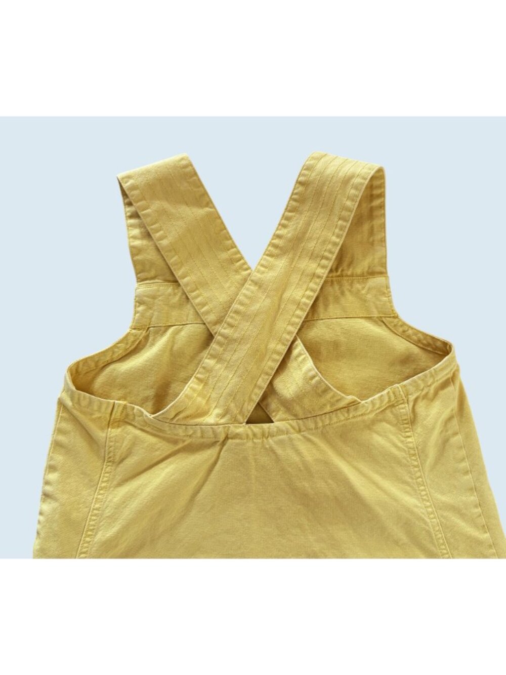 EVERLANE Cross Back Yellow Apron Mini Retro Dress Size Small - Picture 6 of 8